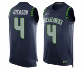 Men's Nike Seattle Seahawks #4 Michael Dickson Limited Steel Blue Player Name & Number Tank Top NFL Jersey
