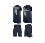 Men's Nike Seattle Seahawks #4 Steven Hauschka Limited Steel Blue Tank Top Suit NFL Jersey