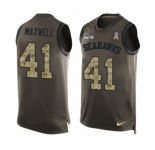 Men's Nike Seattle Seahawks #41 Byron Maxwell Limited Green Salute to Service Tank Top NFL Jersey