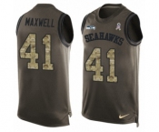Men's Nike Seattle Seahawks #41 Byron Maxwell Limited Green Salute to Service Tank Top NFL Jersey