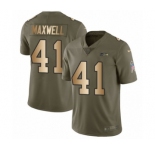 Men's Nike Seattle Seahawks #41 Byron Maxwell Limited Olive Gold 2017 Salute to Service NFL Jersey