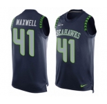Men's Nike Seattle Seahawks #41 Byron Maxwell Limited Steel Blue Player Name & Number Tank Top NFL Jersey