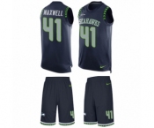 Men's Nike Seattle Seahawks #41 Byron Maxwell Limited Steel Blue Tank Top Suit NFL Jersey