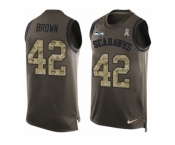 Men's Nike Seattle Seahawks #42 Arthur Brown Limited Green Salute to Service Tank Top NFL Jersey