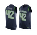 Men's Nike Seattle Seahawks #42 Arthur Brown Limited Steel Blue Player Name & Number Tank Top NFL Jersey