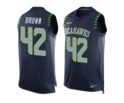Men's Nike Seattle Seahawks #42 Arthur Brown Limited Steel Blue Player Name & Number Tank Top NFL Jersey
