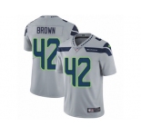 Men's Nike Seattle Seahawks #42 Arthur Brown Vapor Untouchable Limited Grey Alternate NFL Jersey