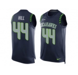 Men's Nike Seattle Seahawks #44 Delano Hill Limited Steel Blue Player Name & Number Tank Top NFL Jersey