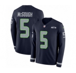 Men's Nike Seattle Seahawks #5 Alex McGough Limited Navy Blue Therma Long Sleeve NFL Jersey