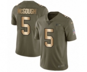 Men's Nike Seattle Seahawks #5 Alex McGough Limited Olive Gold 2017 Salute to Service NFL Jersey