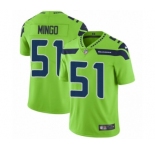 Men's Nike Seattle Seahawks #51 Barkevious Mingo Limited Green Rush Vapor Untouchable NFL Jersey