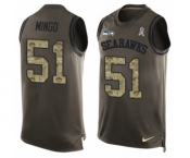 Men's Nike Seattle Seahawks #51 Barkevious Mingo Limited Green Salute to Service Tank Top NFL Jersey