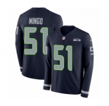 Men's Nike Seattle Seahawks #51 Barkevious Mingo Limited Navy Blue Therma Long Sleeve NFL Jersey