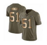 Men's Nike Seattle Seahawks #51 Barkevious Mingo Limited Olive Gold 2017 Salute to Service NFL Jersey