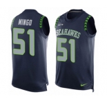 Men's Nike Seattle Seahawks #51 Barkevious Mingo Limited Steel Blue Player Name & Number Tank Top NFL Jersey