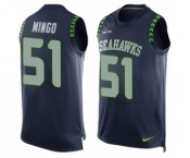 Men's Nike Seattle Seahawks #51 Barkevious Mingo Limited Steel Blue Player Name & Number Tank Top NFL Jersey