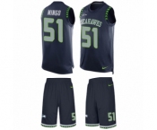 Men's Nike Seattle Seahawks #51 Barkevious Mingo Limited Steel Blue Tank Top Suit NFL Jersey