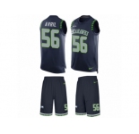 Men's Nike Seattle Seahawks #56 Cliff Avril Limited Steel Blue Tank Top Suit NFL Jersey