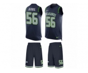 Men's Nike Seattle Seahawks #56 Cliff Avril Limited Steel Blue Tank Top Suit NFL Jersey