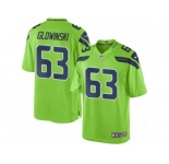 Men's Nike Seattle Seahawks #63 Mark Glowinski Limited Green Rush NFL Jersey