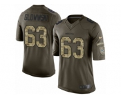 Men's Nike Seattle Seahawks #63 Mark Glowinski Limited Green Salute to Service NFL Jersey