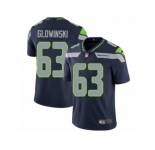 Men's Nike Seattle Seahawks #63 Mark Glowinski Vapor Untouchable Limited Steel Blue Team Color NFL Jersey