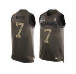 Men's Nike Seattle Seahawks #7 Blair Walsh Limited Green Salute to Service Tank Top NFL Jersey