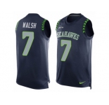 Men's Nike Seattle Seahawks #7 Blair Walsh Limited Steel Blue Player Name & Number Tank Top NFL Jersey