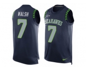 Men's Nike Seattle Seahawks #7 Blair Walsh Limited Steel Blue Player Name & Number Tank Top NFL Jersey