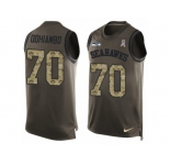 Men's Nike Seattle Seahawks #70 Rees Odhiambo Limited Green Salute to Service Tank Top NFL Jersey