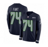 Men's Nike Seattle Seahawks #74 George Fant Limited Navy Blue Therma Long Sleeve NFL Jersey