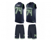 Men's Nike Seattle Seahawks #74 George Fant Limited Steel Blue Tank Top Suit NFL Jersey