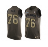 Men's Nike Seattle Seahawks #76 Germain Ifedi Limited Green Salute to Service Tank Top NFL Jersey