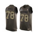 Men's Nike Seattle Seahawks #78 Bradley Sowell Limited Green Salute to Service Tank Top NFL Jersey