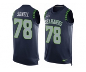 Men's Nike Seattle Seahawks #78 Bradley Sowell Limited Steel Blue Player Name & Number Tank Top NFL Jersey