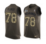 Men's Nike Seattle Seahawks #78 D.J. Fluker Limited Green Salute to Service Tank Top NFL Jersey