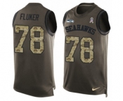 Men's Nike Seattle Seahawks #78 D.J. Fluker Limited Green Salute to Service Tank Top NFL Jersey