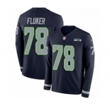 Men's Nike Seattle Seahawks #78 D.J. Fluker Limited Navy Blue Therma Long Sleeve NFL Jersey