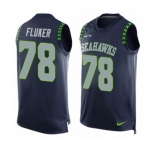 Men's Nike Seattle Seahawks #78 D.J. Fluker Limited Steel Blue Player Name & Number Tank Top NFL Jersey