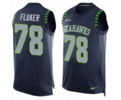 Men's Nike Seattle Seahawks #78 D.J. Fluker Limited Steel Blue Player Name & Number Tank Top NFL Jersey