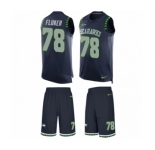 Men's Nike Seattle Seahawks #78 D.J. Fluker Limited Steel Blue Tank Top Suit NFL Jersey