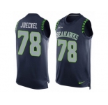 Men's Nike Seattle Seahawks #78 Luke Joeckel Limited Steel Blue Player Name & Number Tank Top NFL Jersey