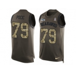 Men's Nike Seattle Seahawks #79 Ethan Pocic Limited Green Salute to Service Tank Top NFL Jersey