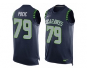 Men's Nike Seattle Seahawks #79 Ethan Pocic Limited Steel Blue Player Name & Number Tank Top NFL Jersey