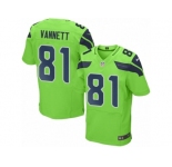 Men's Nike Seattle Seahawks #81 Nick Vannett Elite Green Rush NFL Jersey