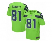 Men's Nike Seattle Seahawks #81 Nick Vannett Elite Green Rush NFL Jersey