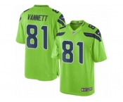 Men's Nike Seattle Seahawks #81 Nick Vannett Limited Green Rush NFL Jersey