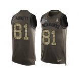Men's Nike Seattle Seahawks #81 Nick Vannett Limited Green Salute to Service Tank Top NFL Jersey