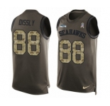 Men's Nike Seattle Seahawks #88 Will Dissly Limited Green Salute to Service Tank Top NFL Jersey