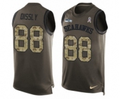 Men's Nike Seattle Seahawks #88 Will Dissly Limited Green Salute to Service Tank Top NFL Jersey